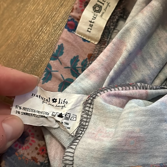 Natural Life Floral Paisley Boho Flare Wide Bell Bottom Leggings Pant Size XS - Picture 4 of 8